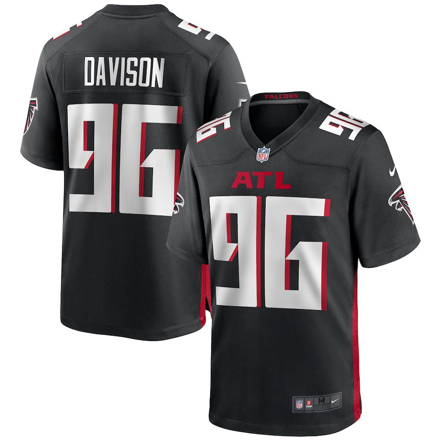 Cheap Men Atlanta Falcons 96 Tyeler Davison Nike Black Game NFL Jersey